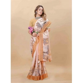 Digital Printed Linen Saree Collection for womens