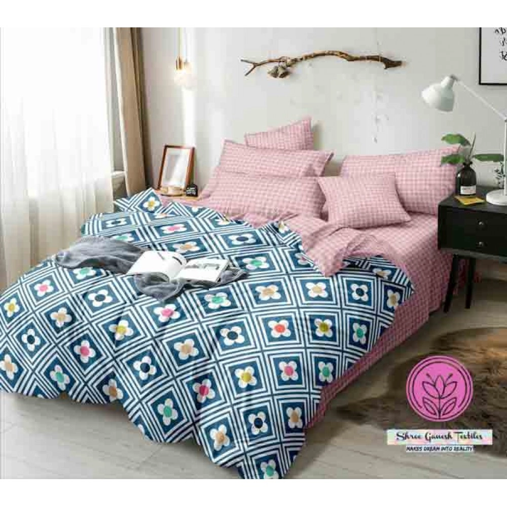 Glace cotton fabric bedsheet