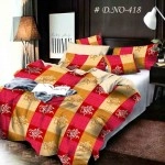 Dazzel bedsheet red yellow design