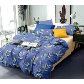 Glace fabric bedsheet leaf design