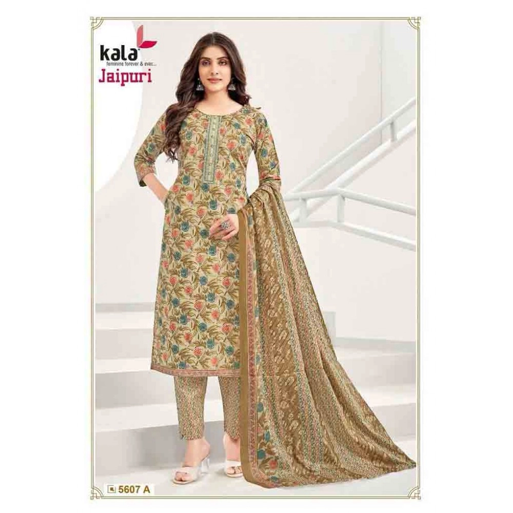 Jaipuri Vol-4 – Kurti Pant With Dupatta yellow