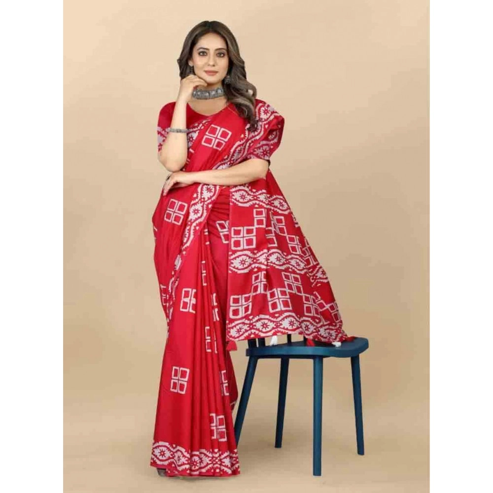  Batik Printed Chanderi Cotton Saree Collections