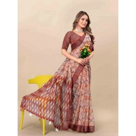  Digital Printed Linen Saree Collection 