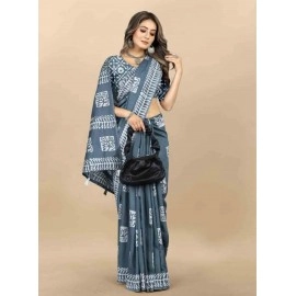 Batik Printed Chanderi Cotton Saree Collection