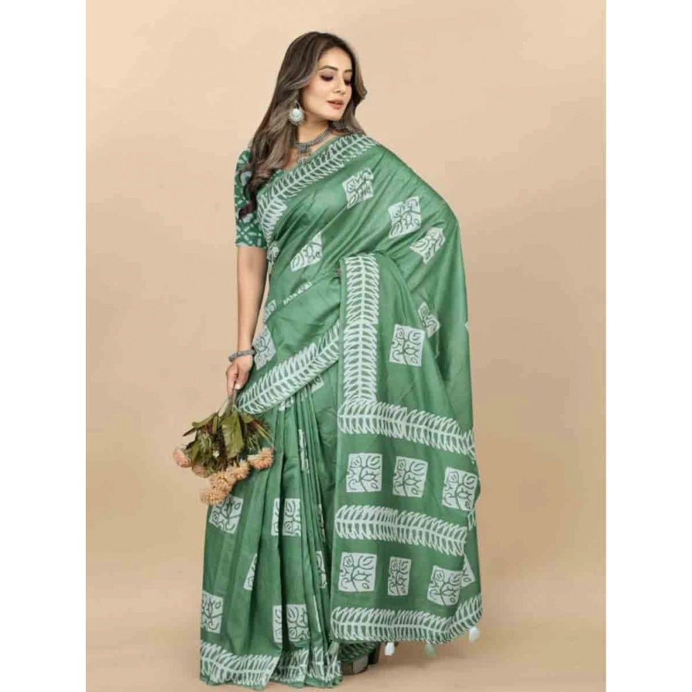 Batik Printed Chanderi Cotton Saree Collection