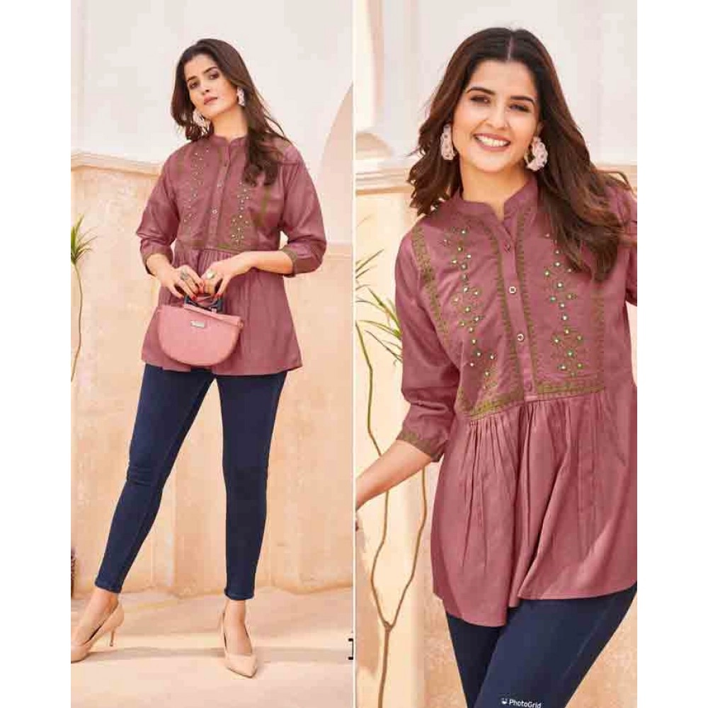  Embroidered Rayon Western Top for womens