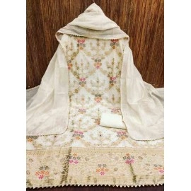 Premium Quality Chanderi Meenakari Suit Material