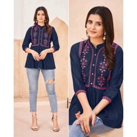  Embroidered Rayon Western Top for womens
