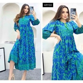 Digital Printed Muslin Gown