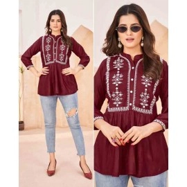  Embroidered Rayon Western Top for womens
