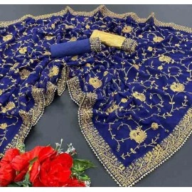 Premium Full Embroidered Georgette Saree