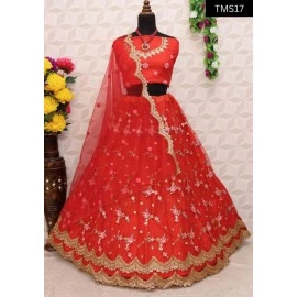  Embroidery work Semi Stitched Lehenga Choli 