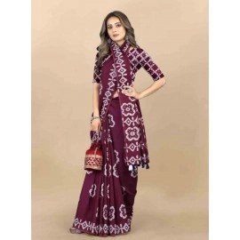 Batik Printed Chanderi Cotton Saree Collection women