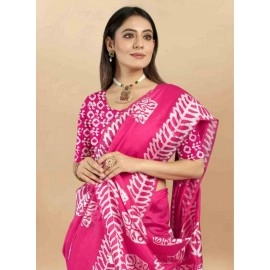 Batik Printed Chanderi Cotton Saree Collection