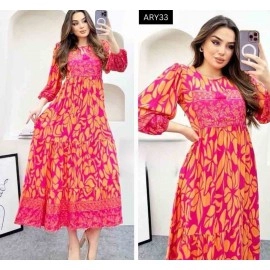 Digital Printed Muslin Gown