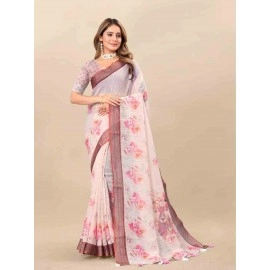 New Launching Digital Printed Linen Saree Collection