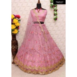  Embroidery work Semi Stitched Lehenga Choli 