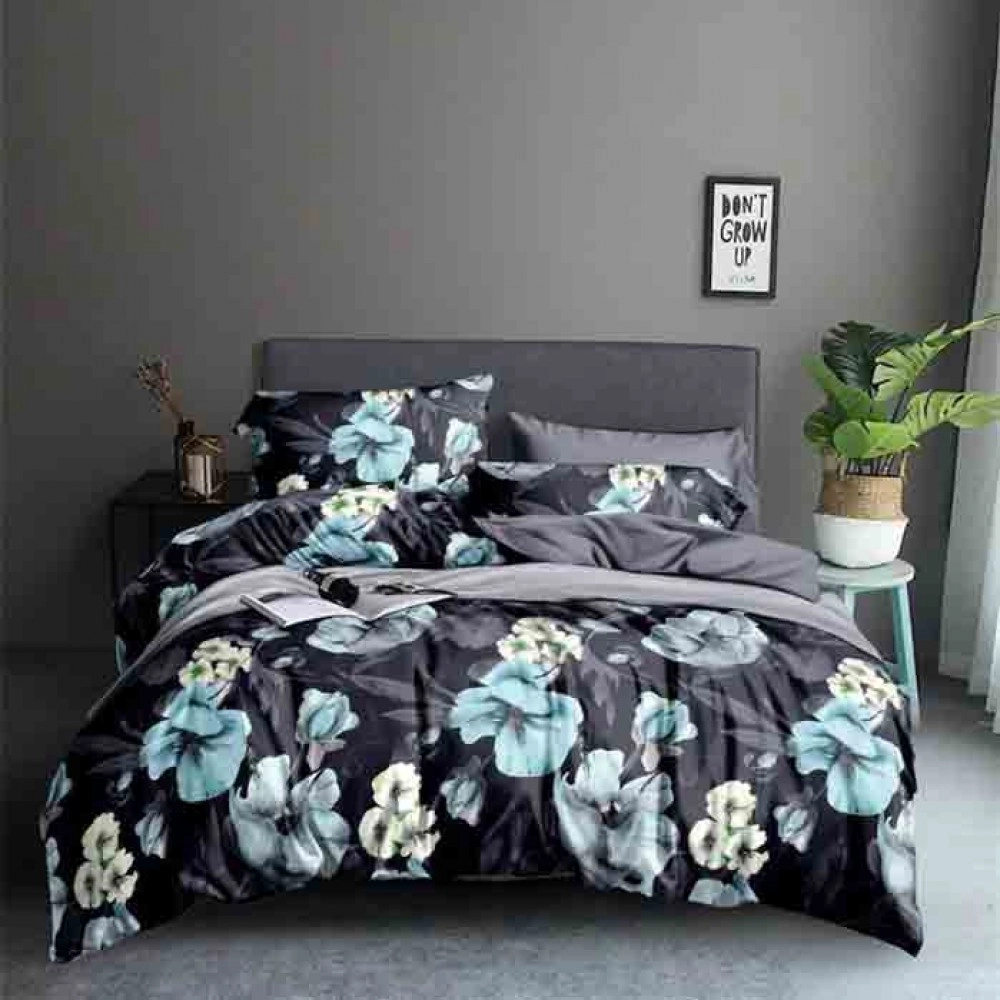 Book Fold bedsheet blue flower design