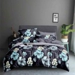 Book Fold bedsheet blue flower design