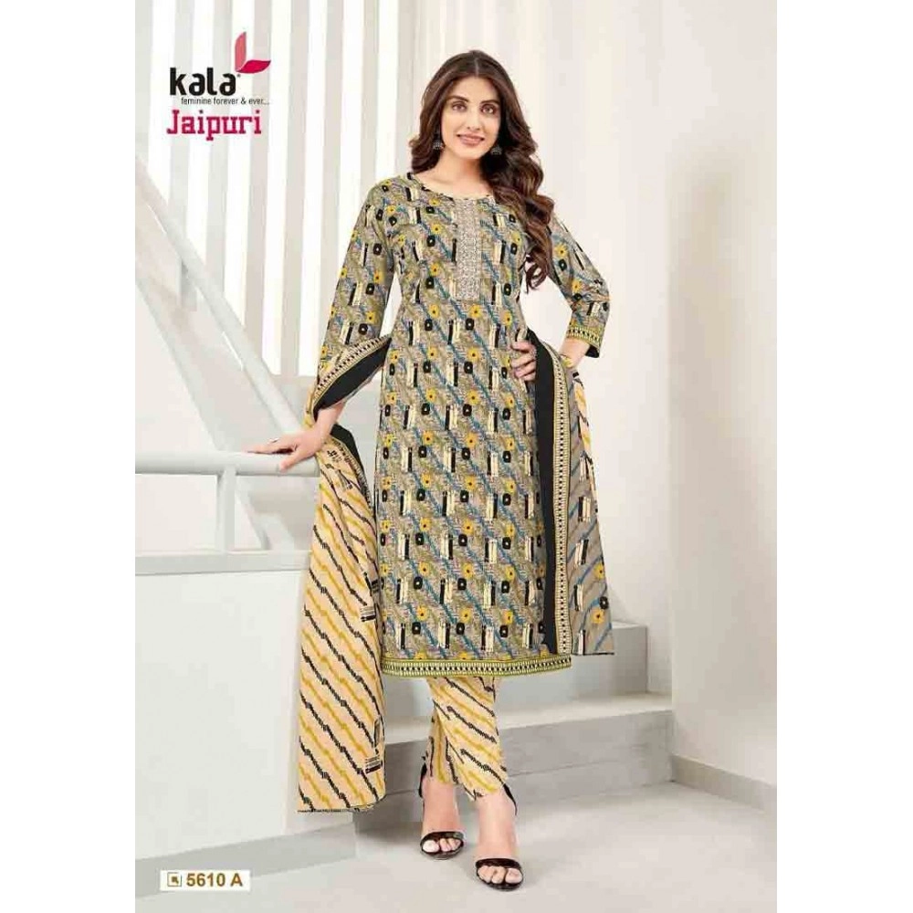 Jaipuri Vol-4 – Kurti Pant With Dupatta yellow design