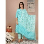 Cotton kurti pant with dupatta 