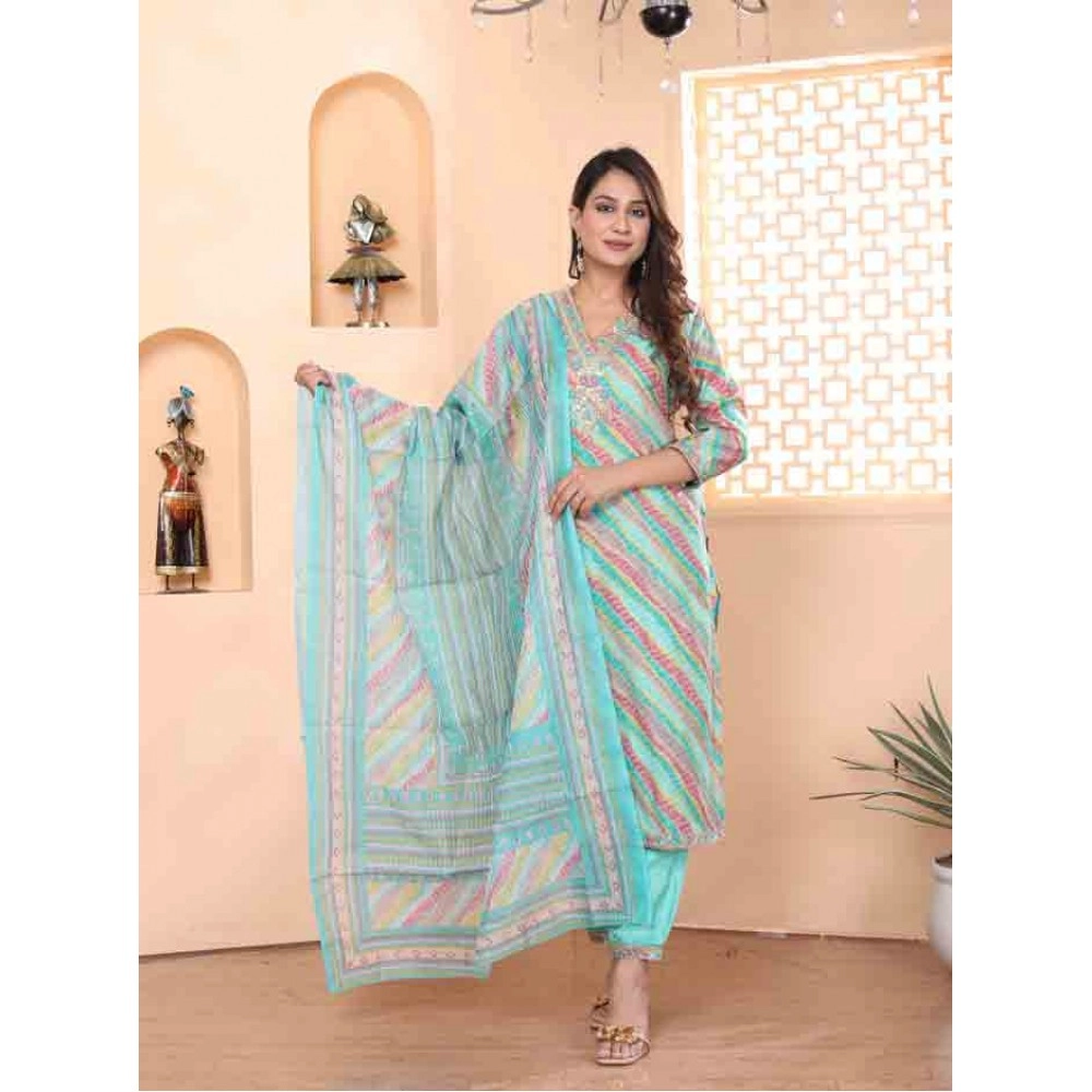 Muslin kurti pant with dupatta