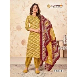 Kurti Afghani Pant With Dupatta yellow linen