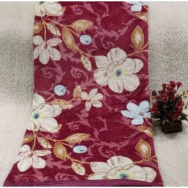 Bed cover with border on bedsheet flower designs