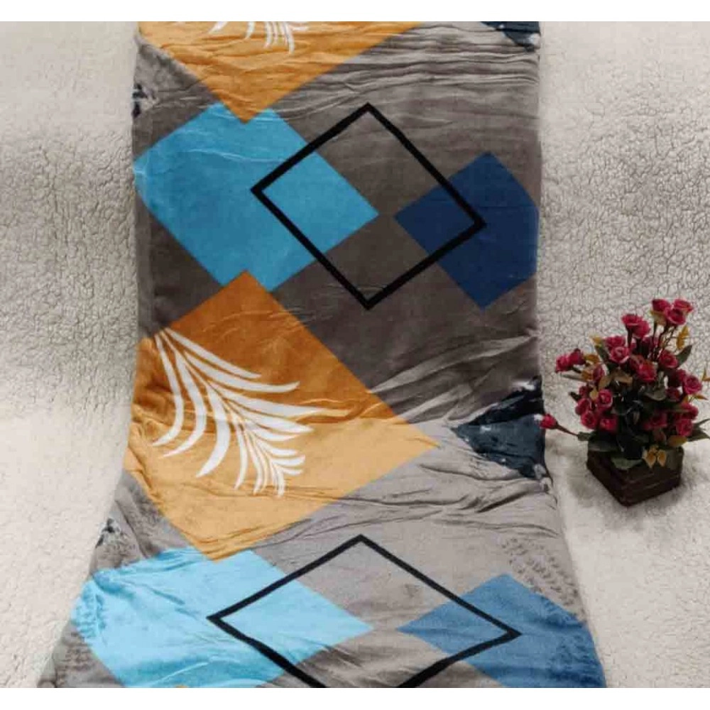 Printed bed cover with border on bedsheet