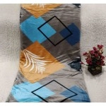 Printed bed cover with border on bedsheet