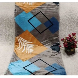 Printed bed cover with border on bedsheet