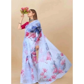 Digital Printed Organza Saree