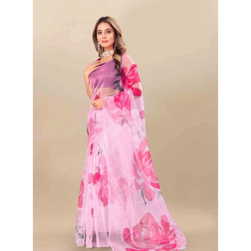 Digital Printed Organza Saree