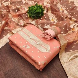 Fancy Chanderi Fancy Jacquard Dress Material