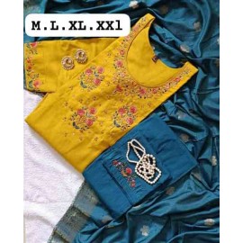 kurti pants dupatta set flower design