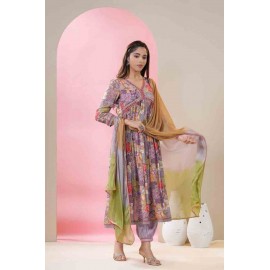 Designer Georgette Kurti,Pant with Dupatta Set