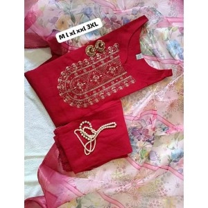  Kurti Pant with Dupatta Set V neck design