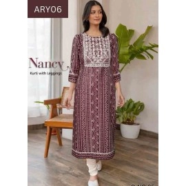 Poly Rayon Kurti with Legging Set