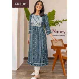 Poly Rayon Kurti with Legging Set