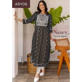 Poly Rayon Kurti with Legging Set