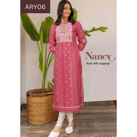 Poly Rayon Kurti with Legging Set