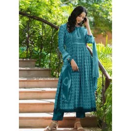 Designer Nayra Cut Pure Rayon Cotton Kurti,Pant with Dupatta Set