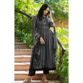 Designer Nayra Cut Pure Rayon Cotton Kurti,Pant with Dupatta Set