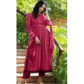 Designer Nayra Cut Pure Rayon Cotton Kurti,Pant with Dupatta Set