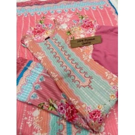 Designer Printed Muslin Kurti with Pant and Dupatta set