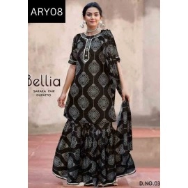 Muslin Printed Sharara Set with Dupatta