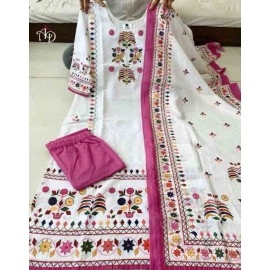 Jaipuri Print Kurti Pant With Dupatta Set