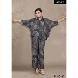 New Designer Wrinkle Cotton Kaftan Pair Set