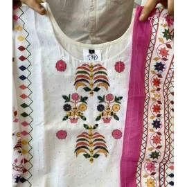 Jaipuri Print Kurti Pant With Dupatta Set